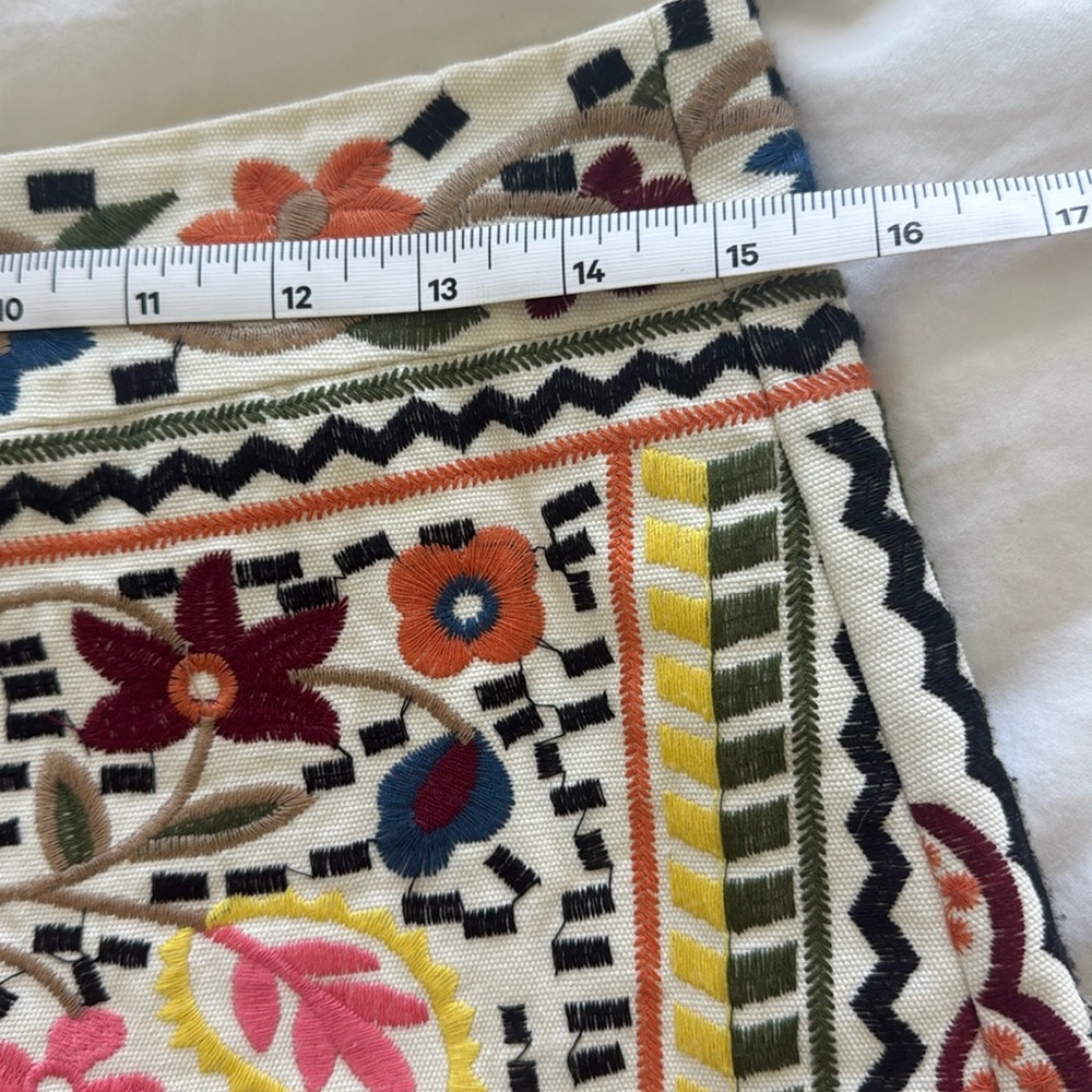 Beautiful Embroidered Talavera Mini Skirt the impeccable pig Multicolored Sz S - Picture 4 of 5